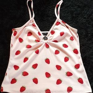 Rue 21 Strawberry Ribbed Tank Top